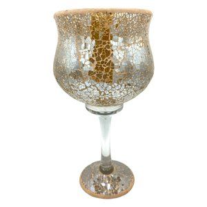 Crackle Glass Mosaic Candle Holder 12"